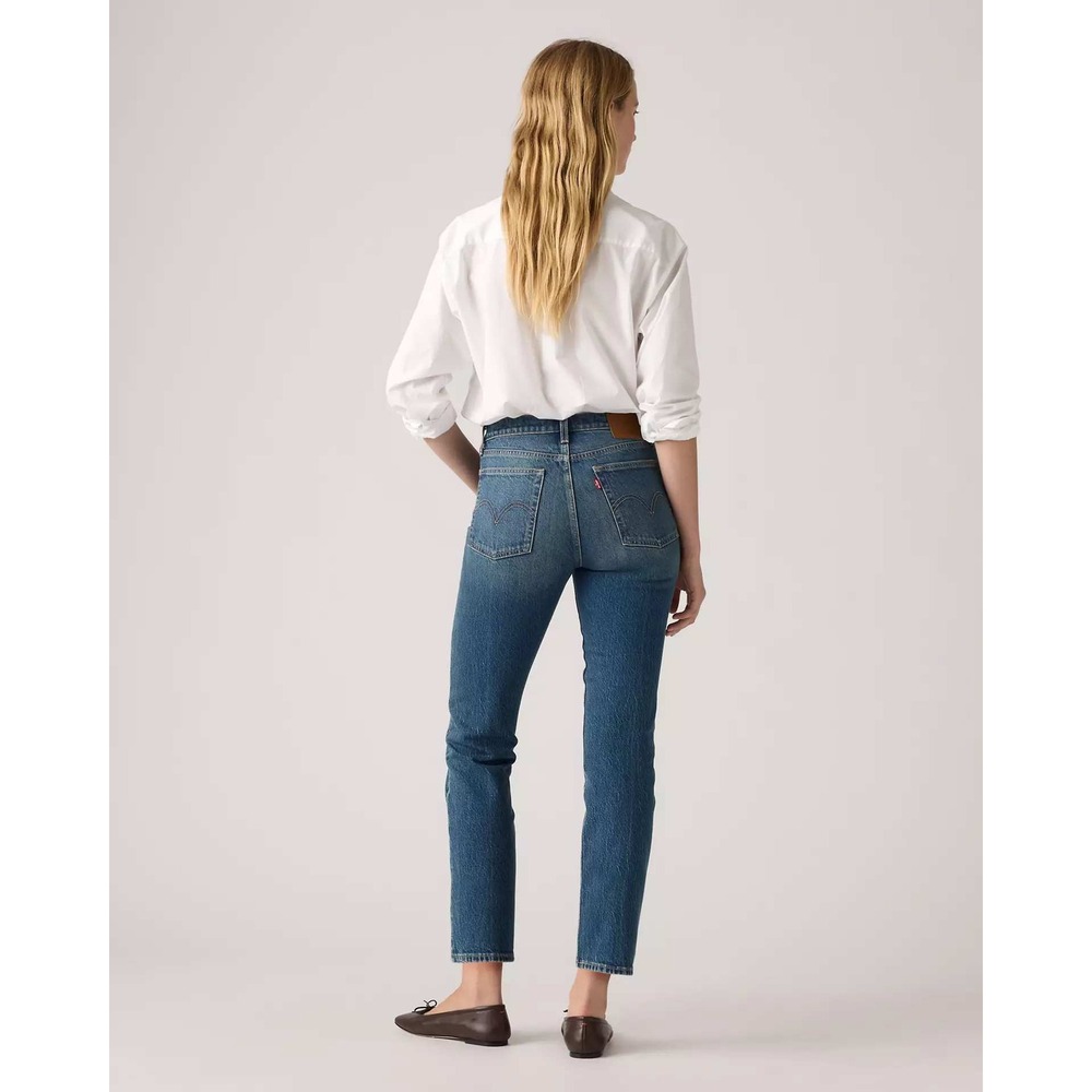 Levi's Women Wedgie Straight Jeans Blue High Rise Vintage Minimalist 28x28